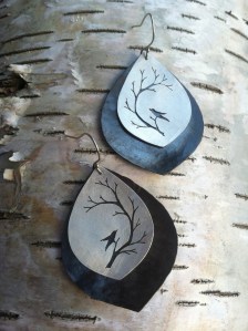 Hand Sawn Branch Earrings