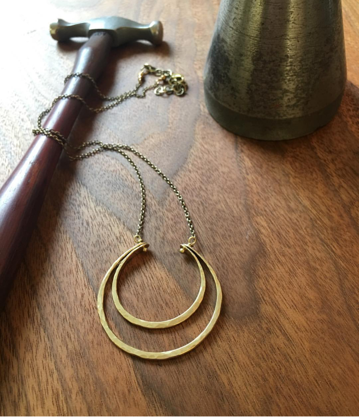 Hammering a Double Circle Necklace